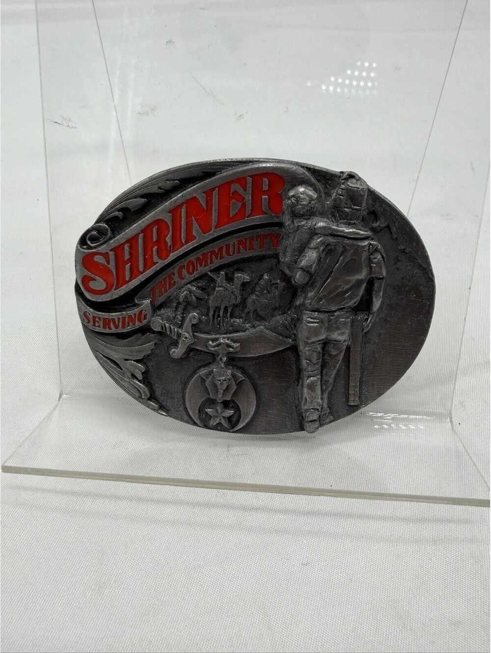 Vintage Siskiyou 1992 Shriner Belt Buckle - "Serving the Community"